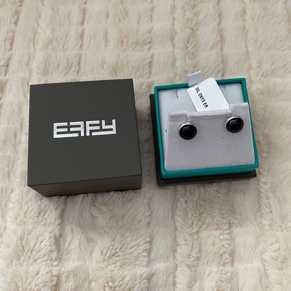 Effy Sterling Silver Onyx Stud Earrings - Picture 3 of 5